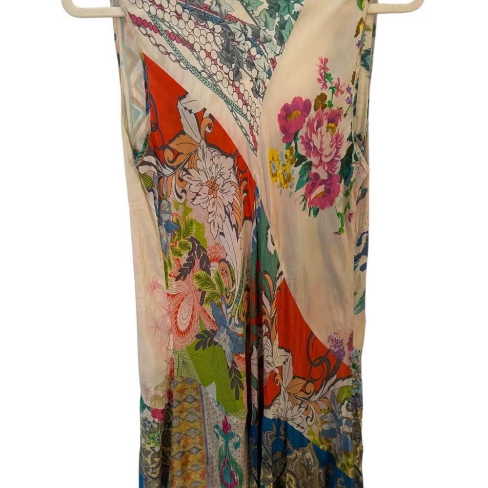 Johnny Was Boho Multicolor Patchwork V-Neck Maxi … - image 8